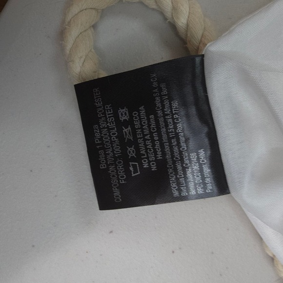 Robin Ruth Riviera‎ Maya Tote Bag Beach  Tropical Leaves Rope Handles Large - Picture 7 of 7